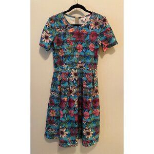LuLaRoe Amelia Dress Floral Print Short Sleeve Large